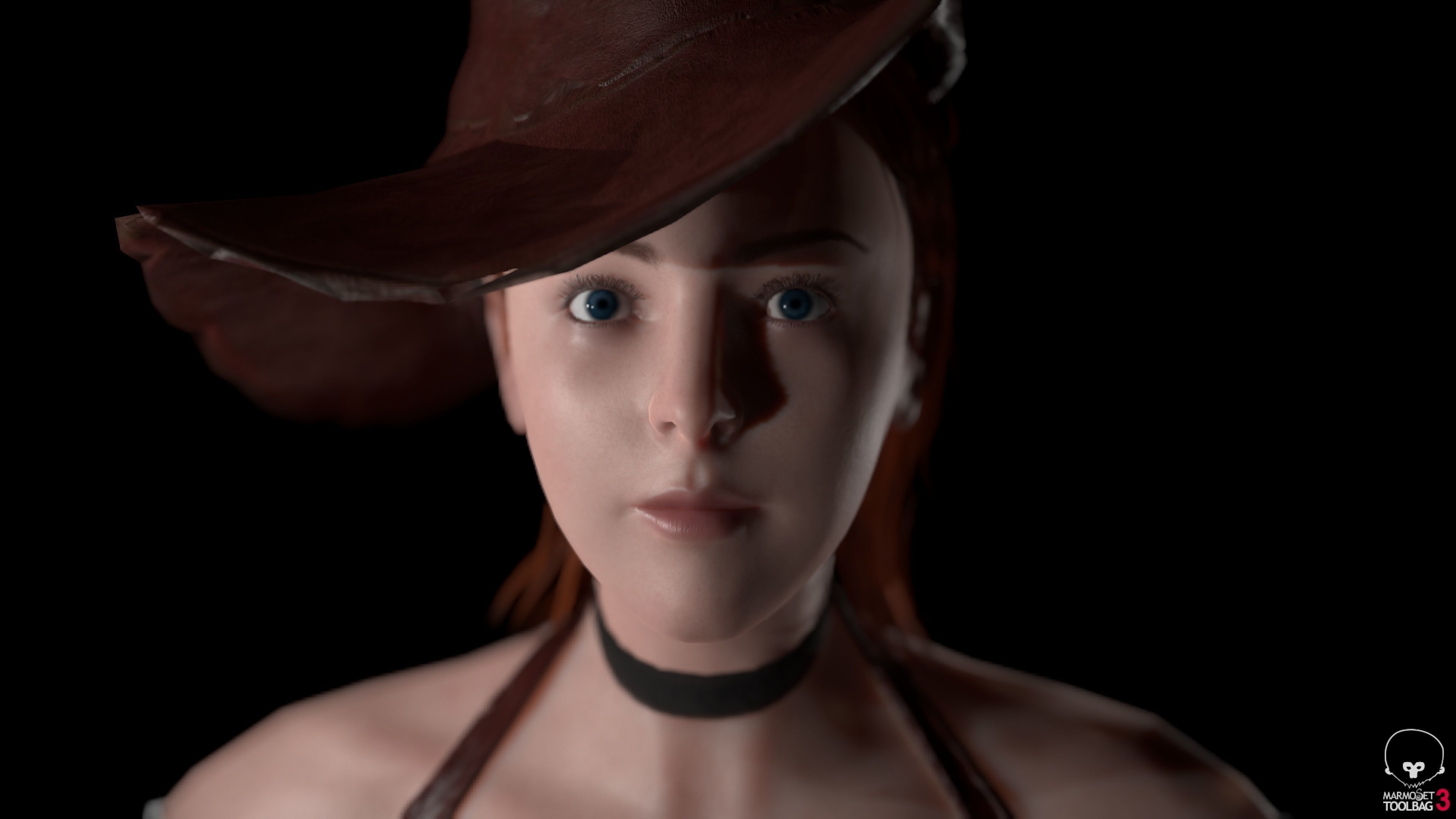 Pirate Girl Game Ready Character model Low-poly 3D model_29