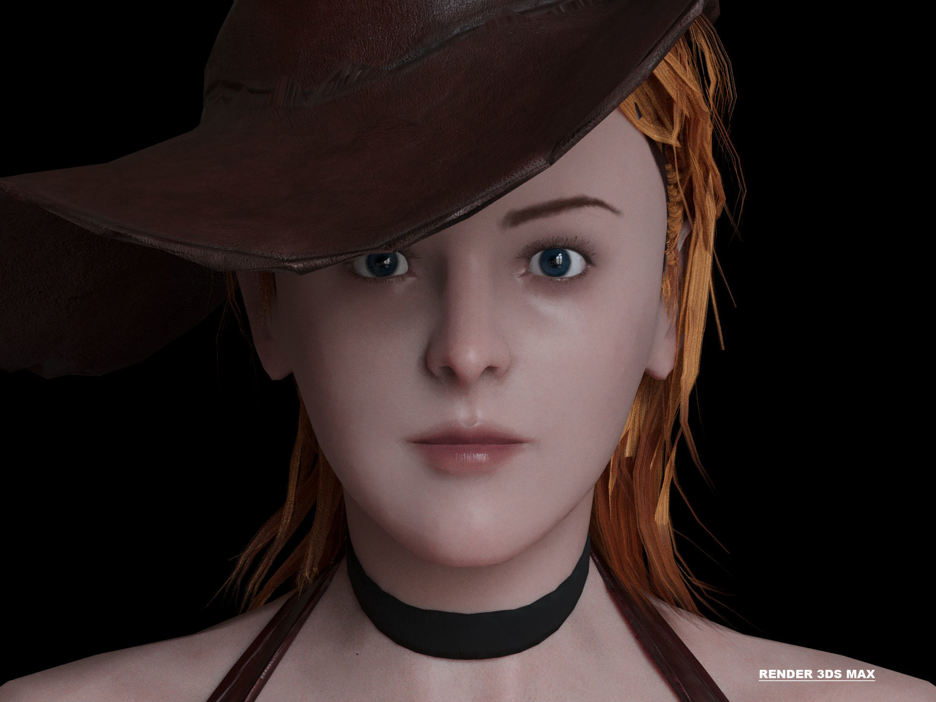 Pirate Girl Game Ready Character model Low-poly 3D model_25