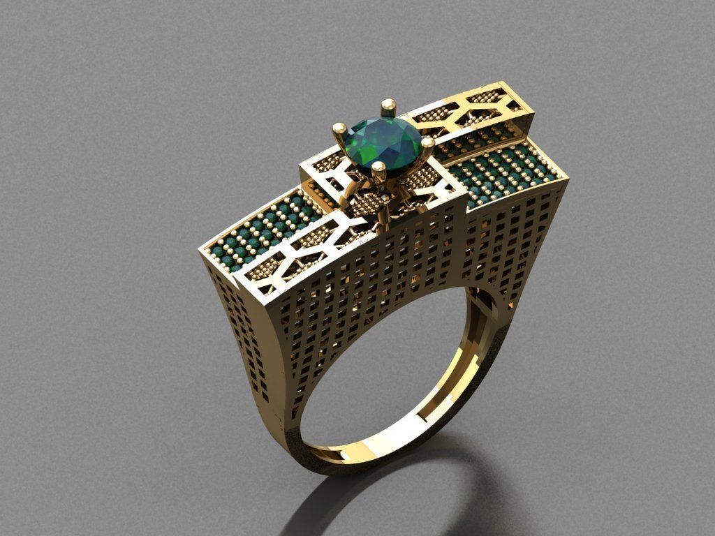 T178- Diamond solitarie  ring 3D print model_2