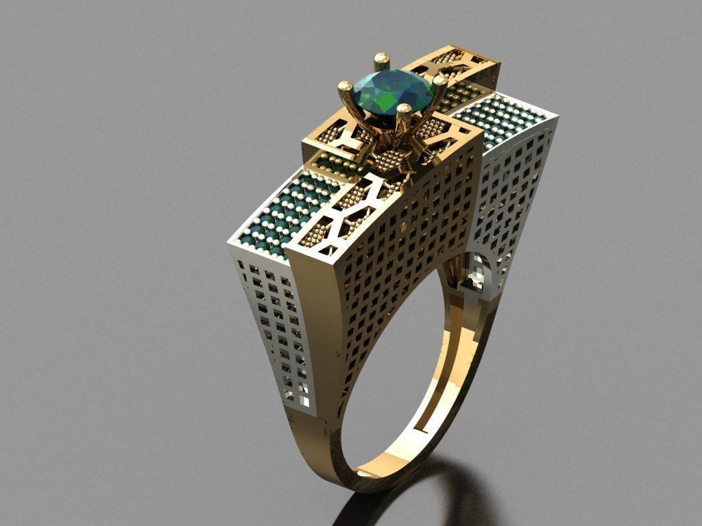 T178- Diamond solitarie  ring 3D print model_3