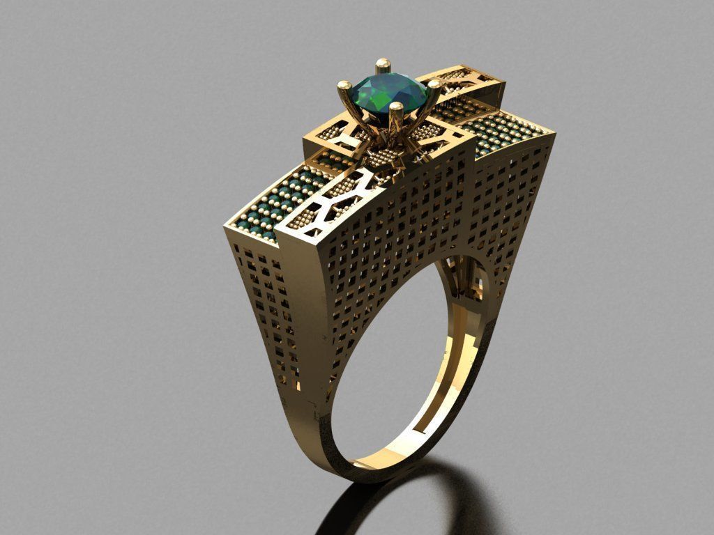 T178- Diamond solitarie  ring 3D print model_1
