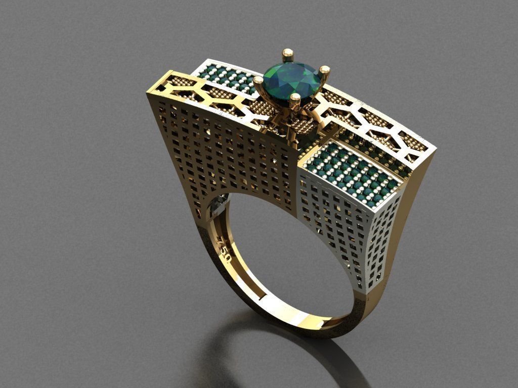 T178- Diamond solitarie  ring 3D print model_4