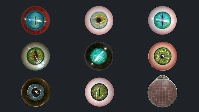Creatures eyes Low-poly 3D model