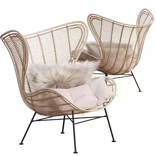AVE HK-Living Natural Rattan Egg Chair