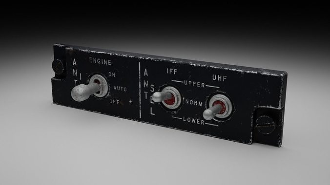 F16 ANTI ICE - ANTENNA SELECTOR Panel 3D model