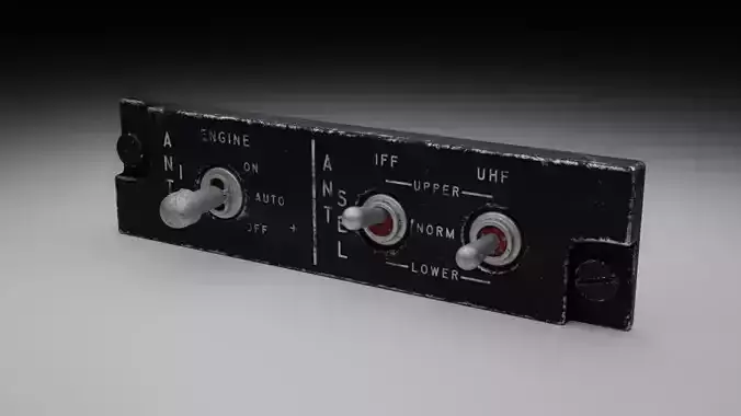 F16 ANTI ICE - ANTENNA SELECTOR Panel 3D model