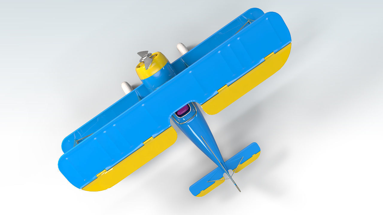 Toy Airplane PBR Low-poly 3D model_10