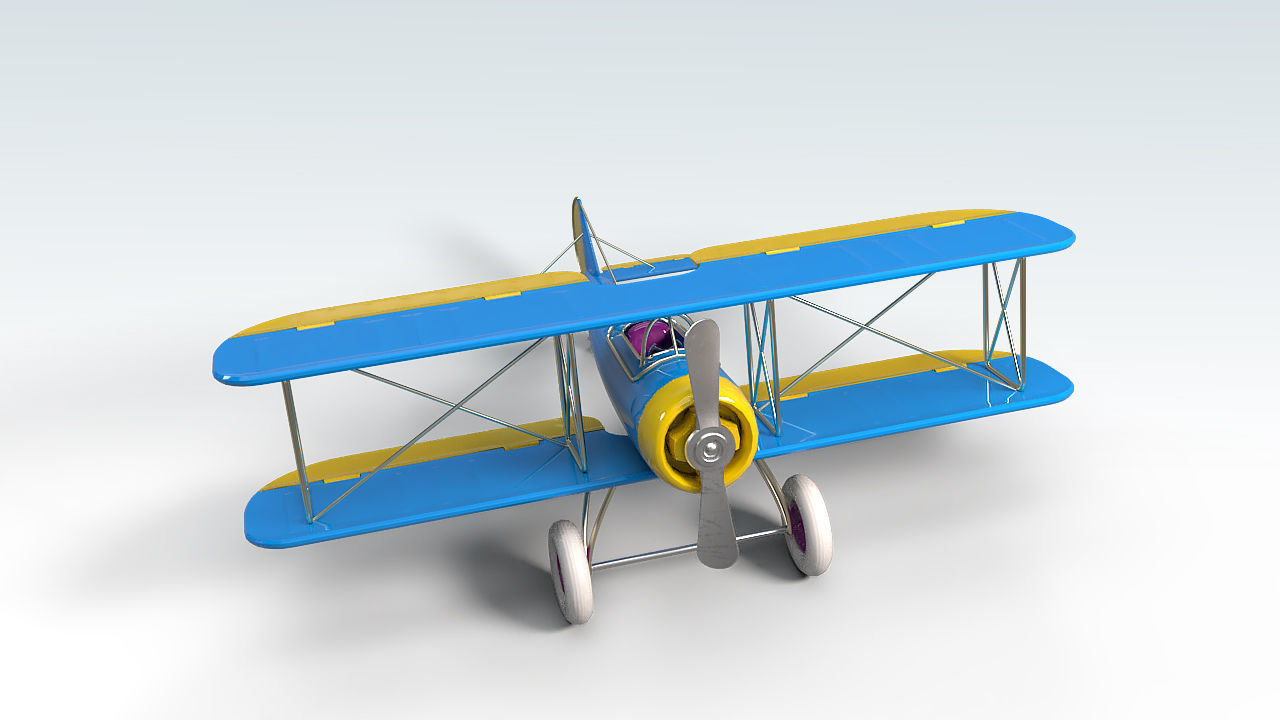 Toy Airplane PBR Low-poly 3D model_7