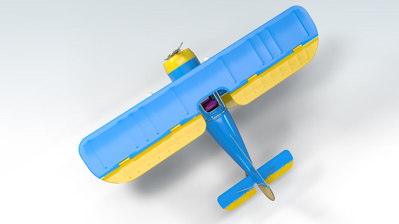 Toy Airplane PBR Low-poly 3D model_9
