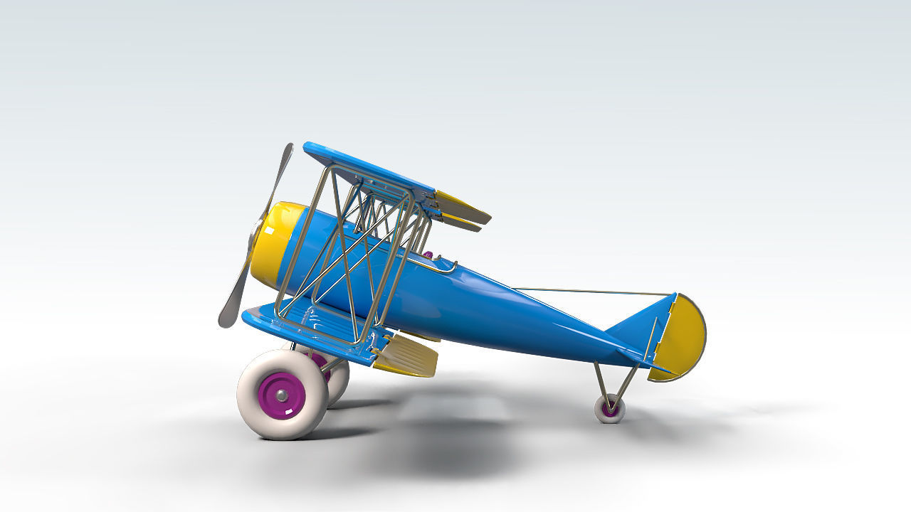 Toy Airplane PBR Low-poly 3D model_2