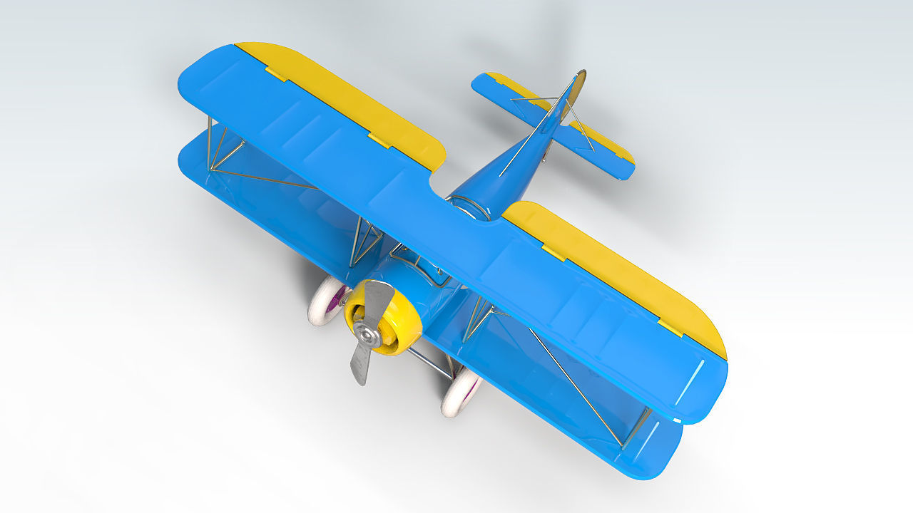 Toy Airplane PBR Low-poly 3D model_8