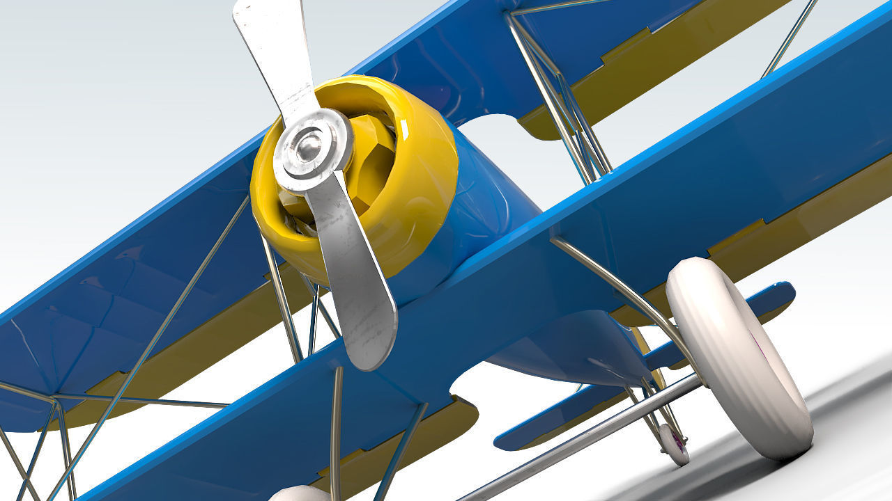 Toy Airplane PBR Low-poly 3D model_11