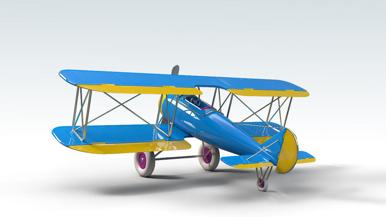 Toy Airplane PBR Low-poly 3D model_3
