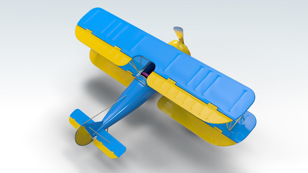Toy Airplane PBR Low-poly 3D model_6