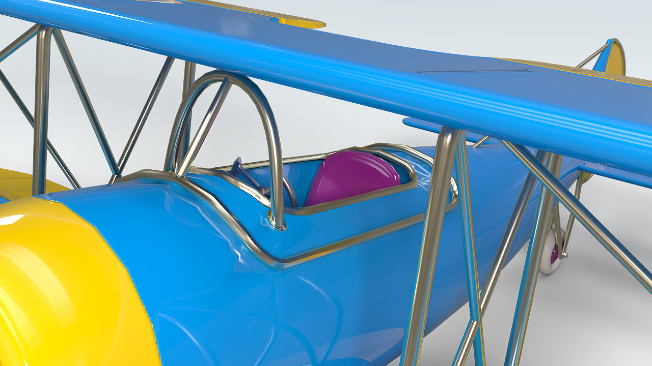 Toy Airplane PBR Low-poly 3D model_12