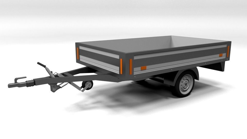 CAR TRAILER LOWPOLY Low-poly 3D model_4