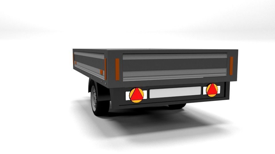 CAR TRAILER LOWPOLY Low-poly 3D model_2