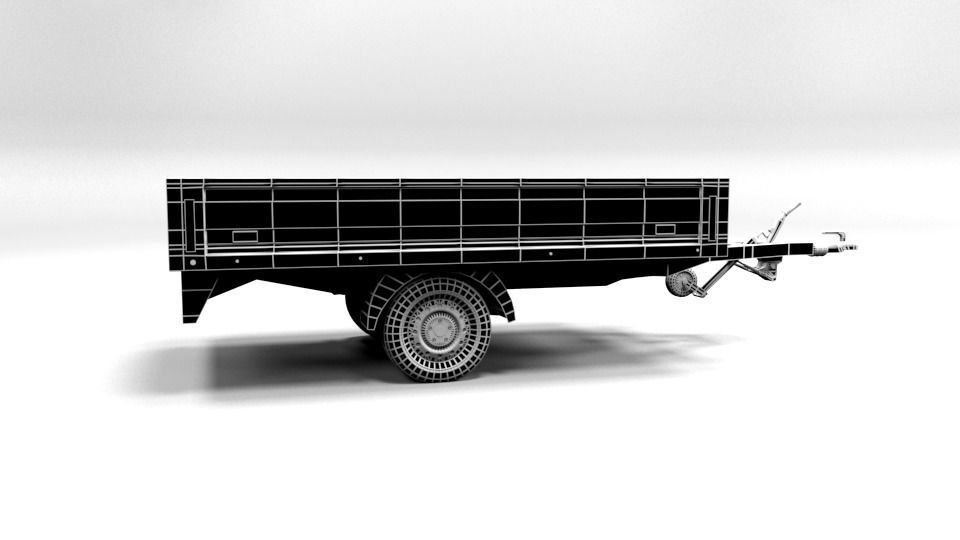 CAR TRAILER LOWPOLY Low-poly 3D model_7
