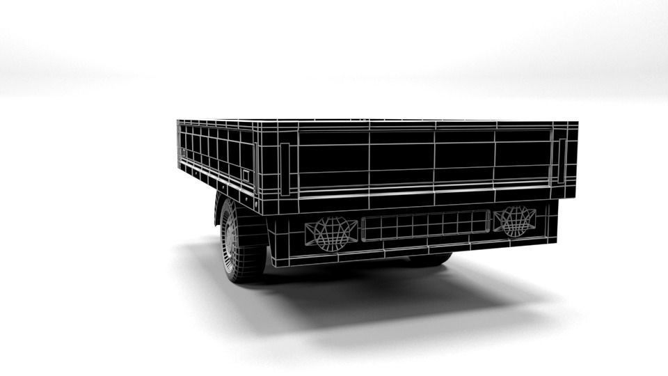 CAR TRAILER LOWPOLY Low-poly 3D model_3
