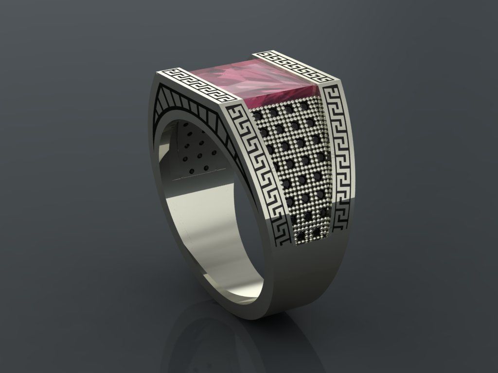 M03- Diamond ring 3D print model_3