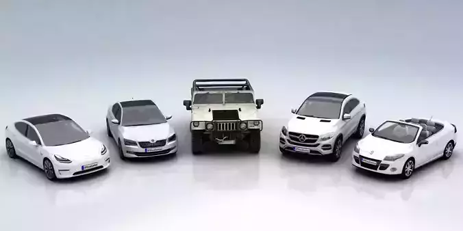 10 Lowpoly cars with interior - 01 Low-poly 3D model