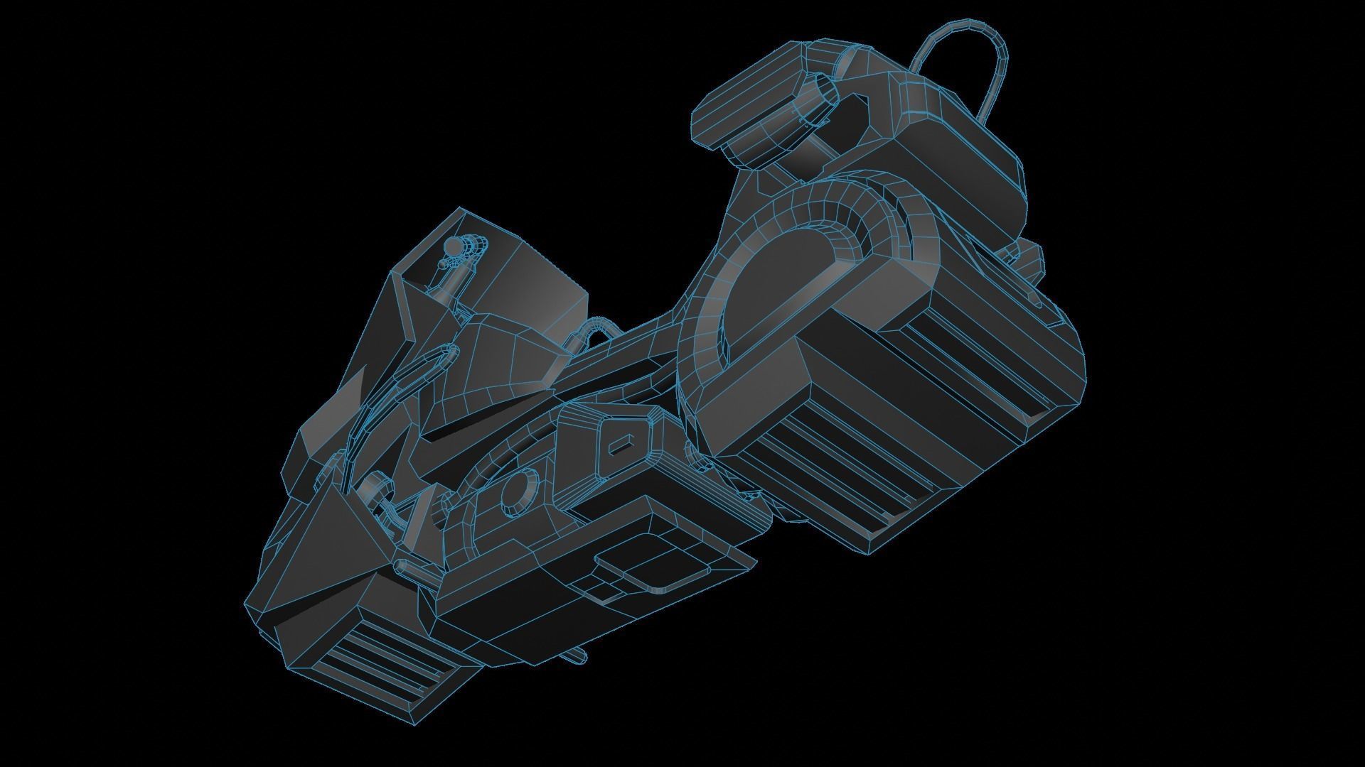 sci-fi vehicle Low-poly 3D model_8