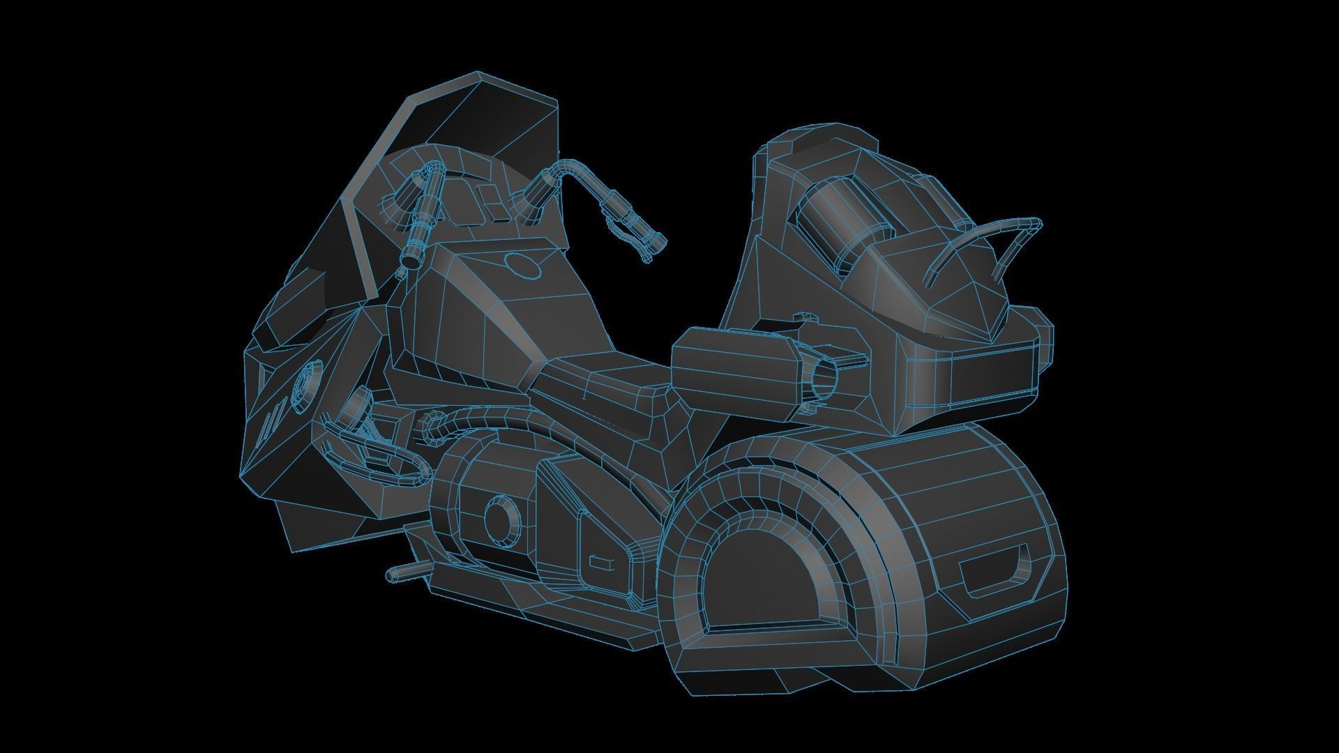 sci-fi vehicle Low-poly 3D model_10