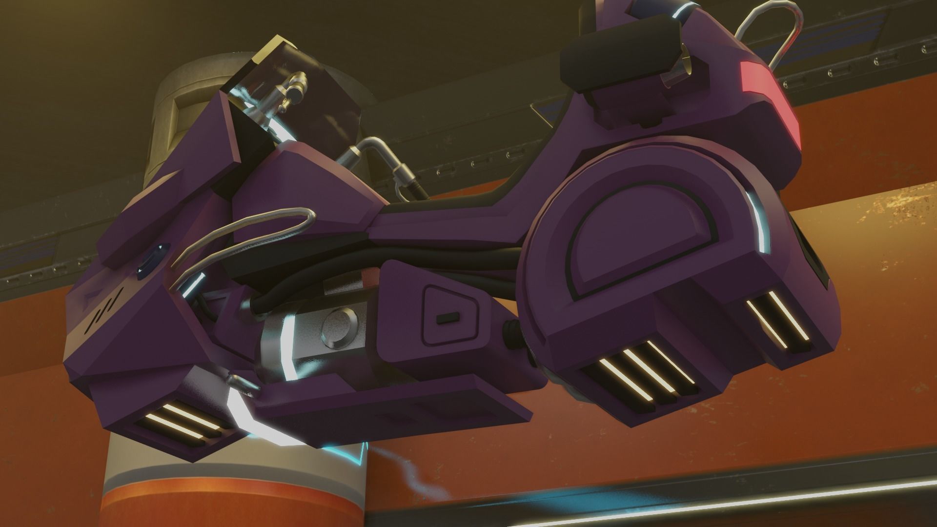 sci-fi vehicle Low-poly 3D model_6