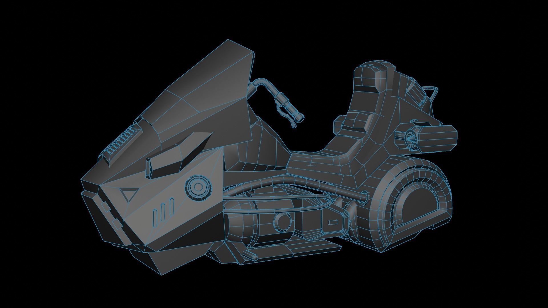 sci-fi vehicle Low-poly 3D model_9