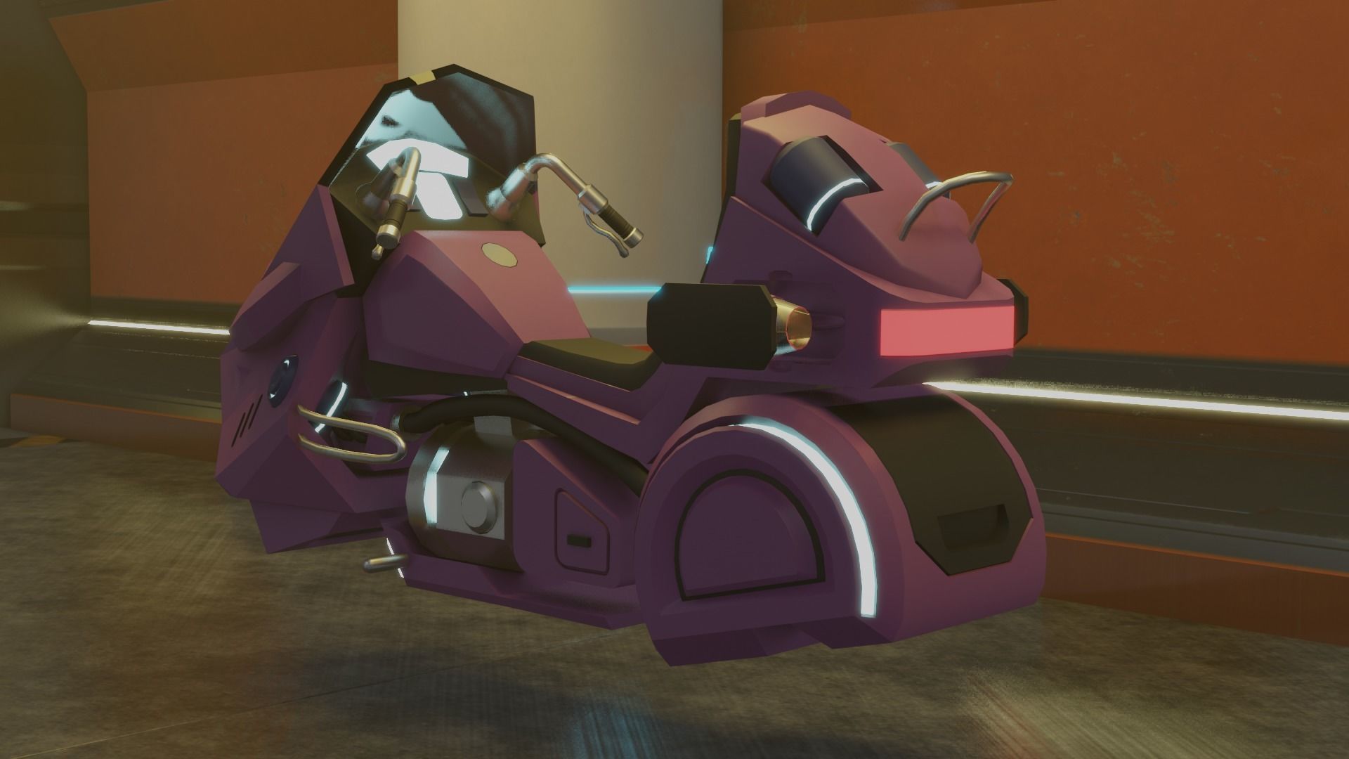 sci-fi vehicle Low-poly 3D model_5