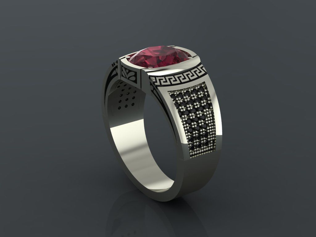 M02- Diamond ring 3D print model_3