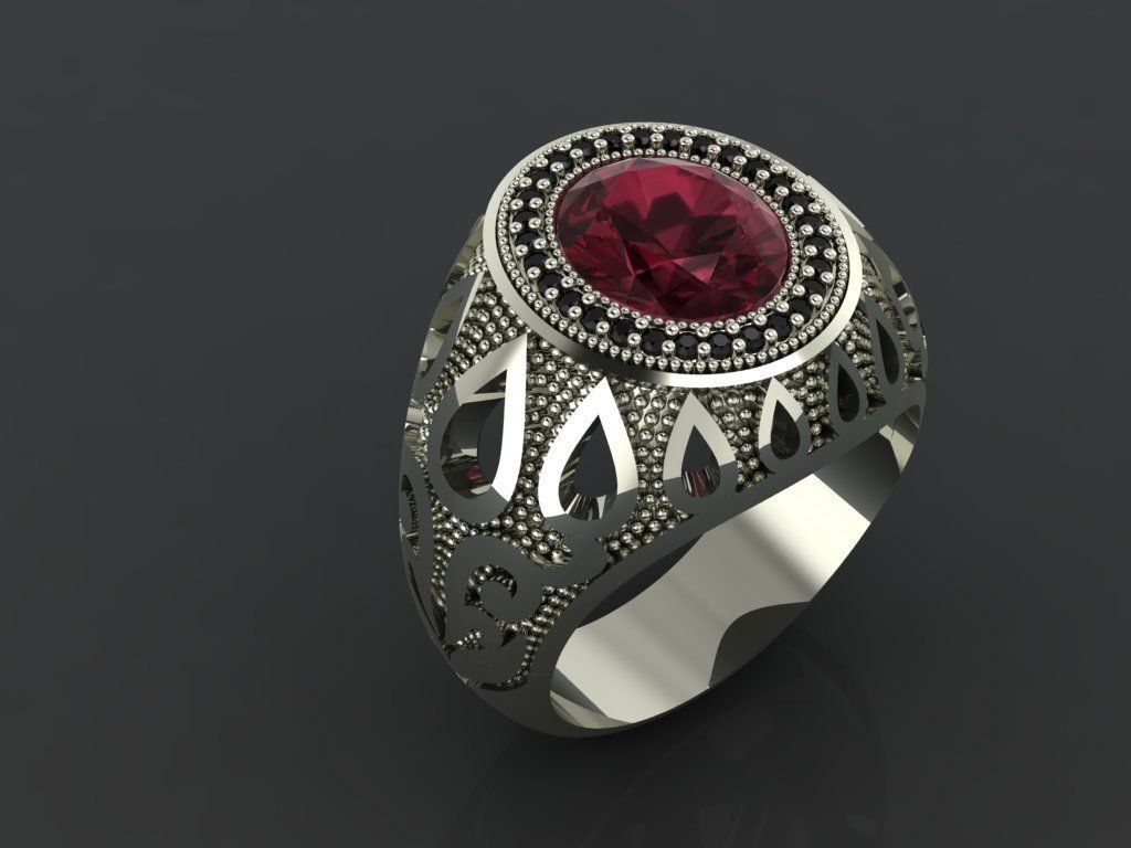 M01- Diamond ring 3D print model_1