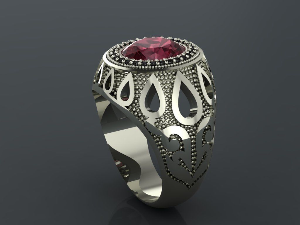 M01- Diamond ring 3D print model_4