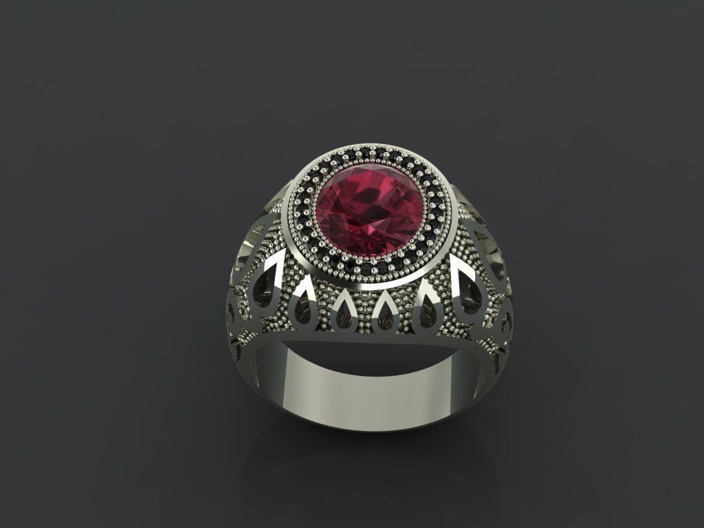 M01- Diamond ring 3D print model_2