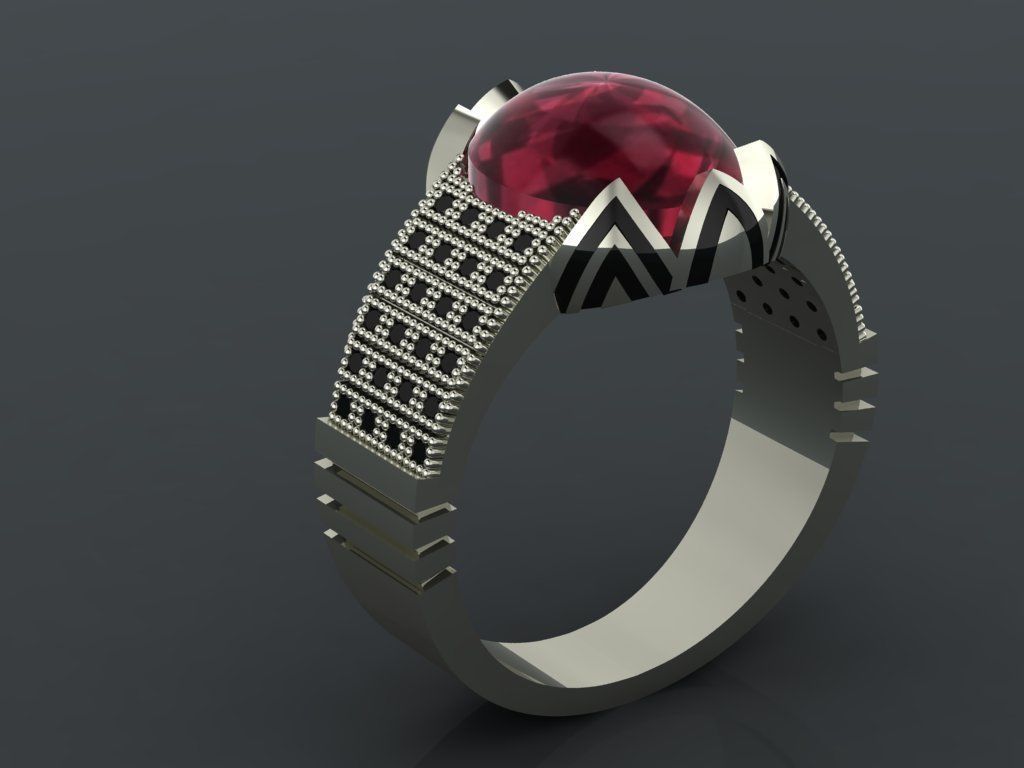 M04- Diamond ring 3D print model_2