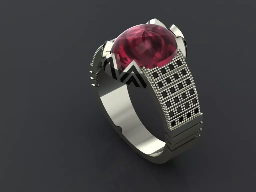 M04- Diamond ring 3D print model_0