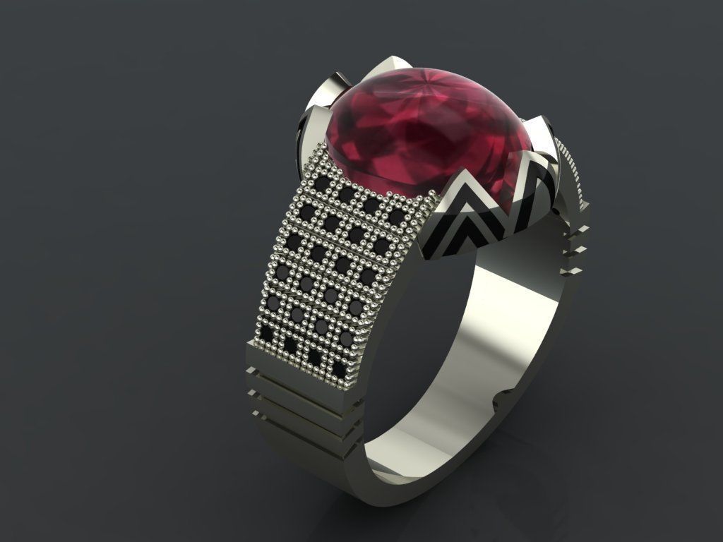 M04- Diamond ring 3D print model_1