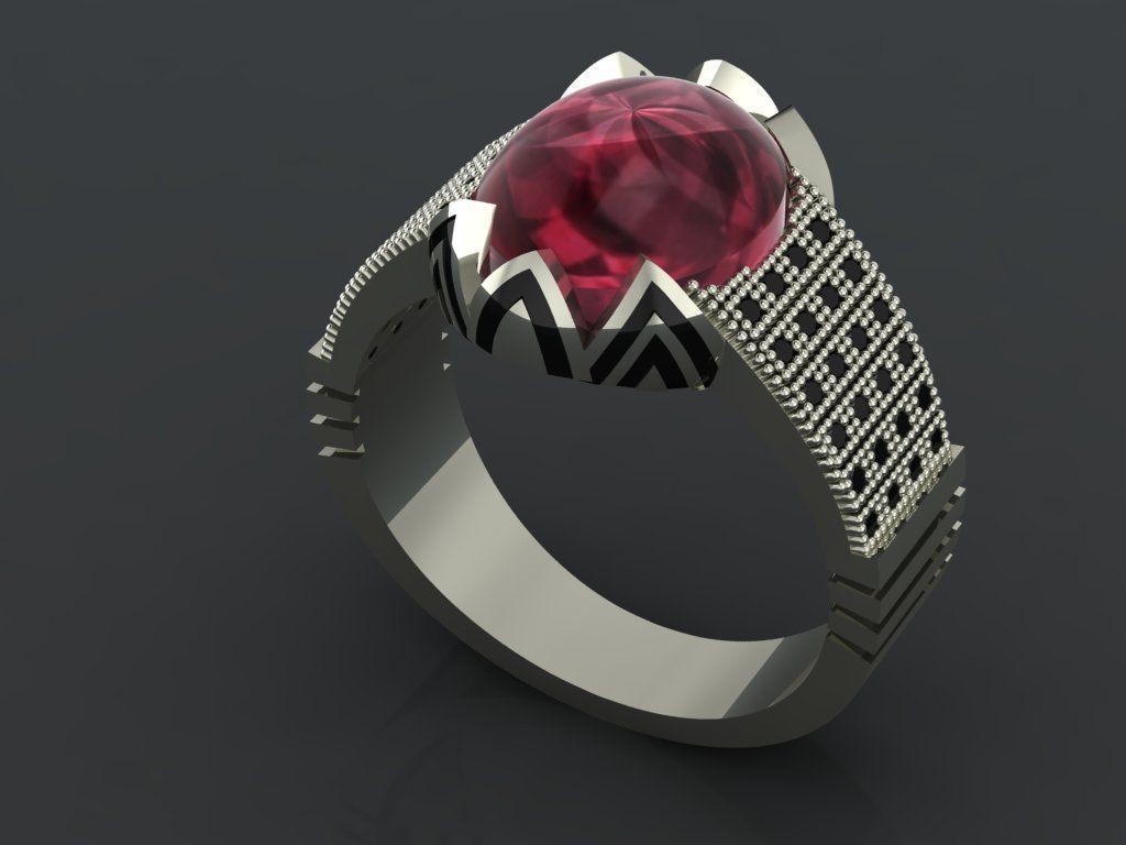 M04- Diamond ring 3D print model_3