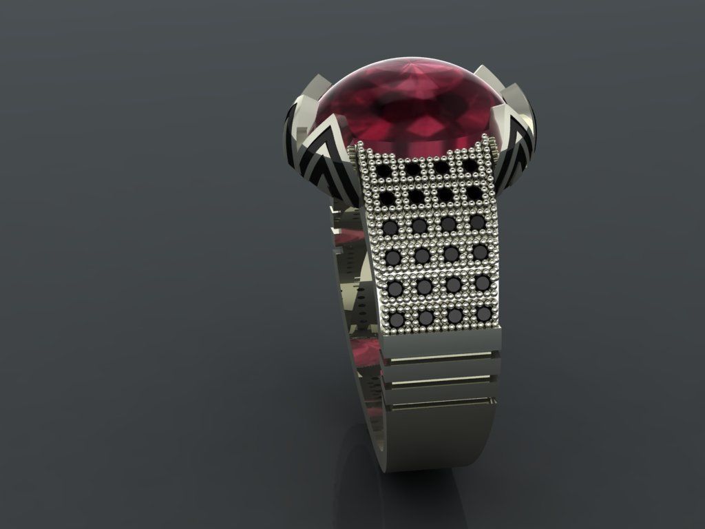 M04- Diamond ring 3D print model_4