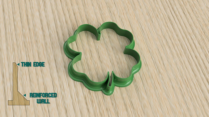 FOUR-LEAF-CLOVER COOKIE CUTTER  3D print model