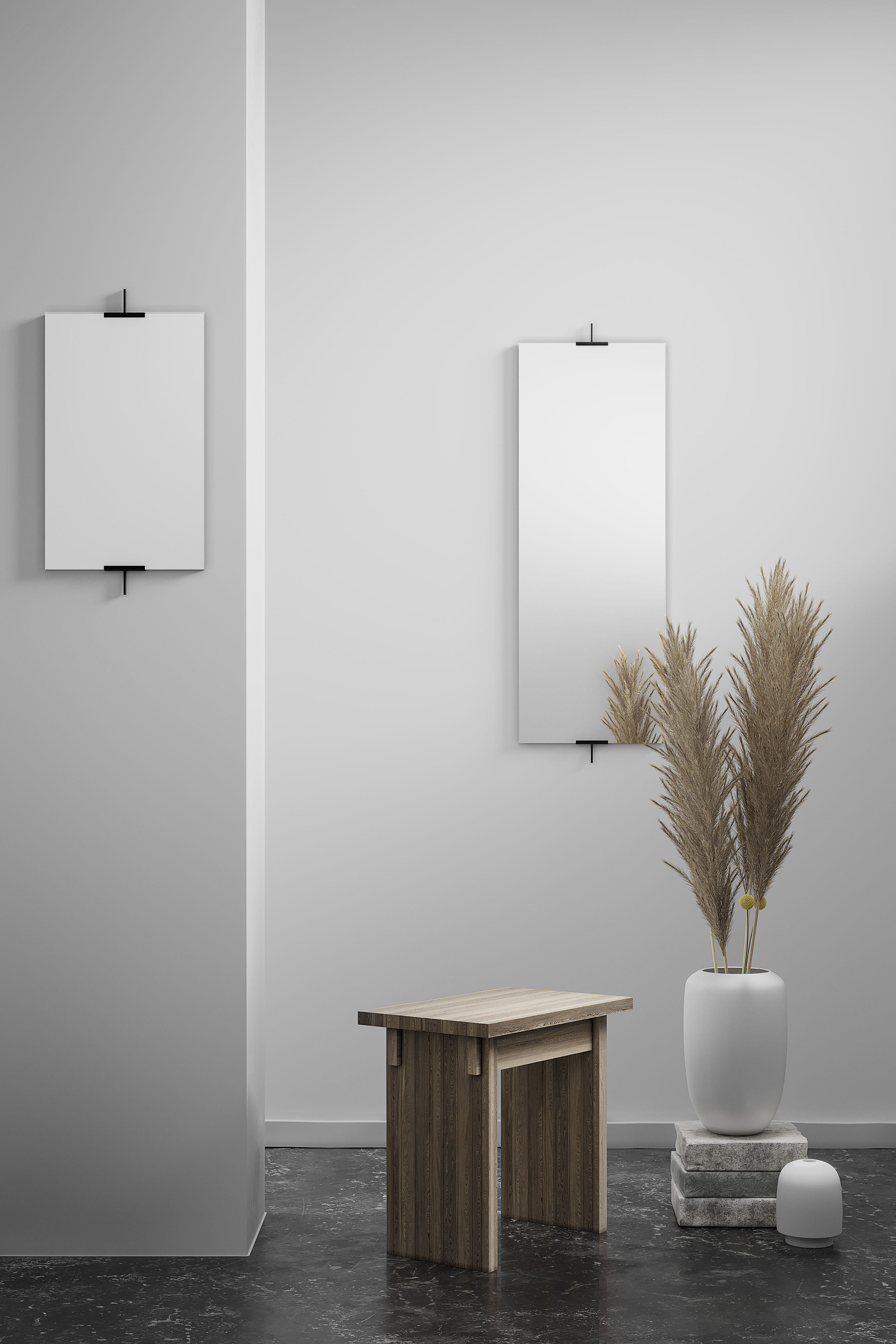 White wooden table Free 3D model_2