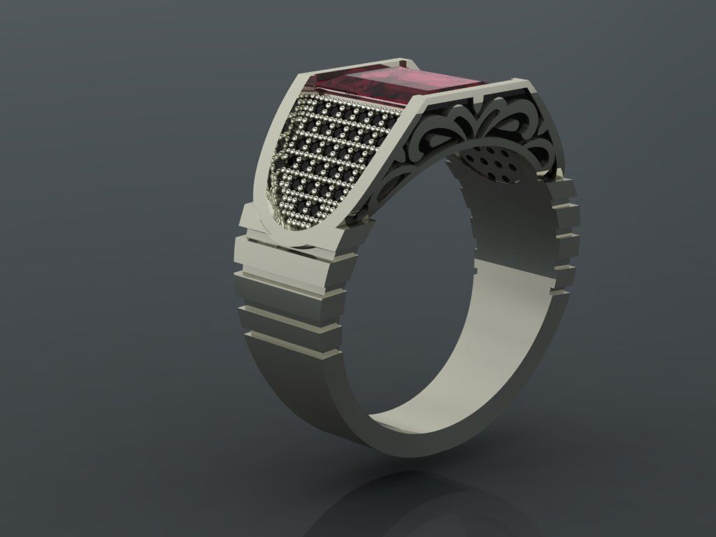 M07- Diamond ring 3D print model_3