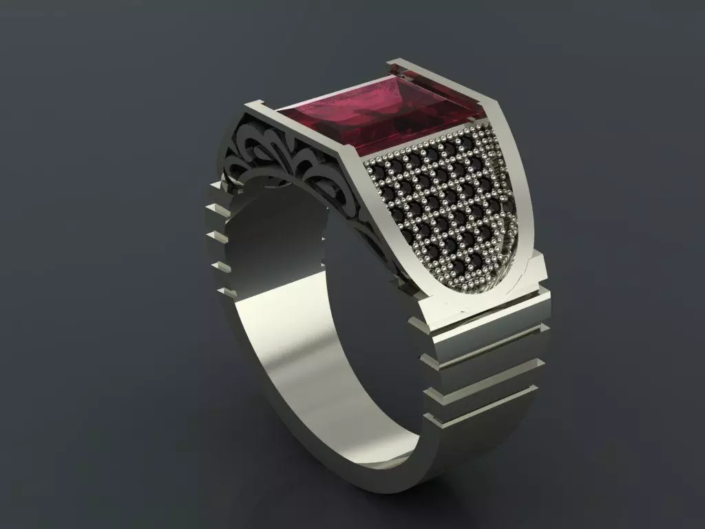 M07- Diamond ring 3D print model_0