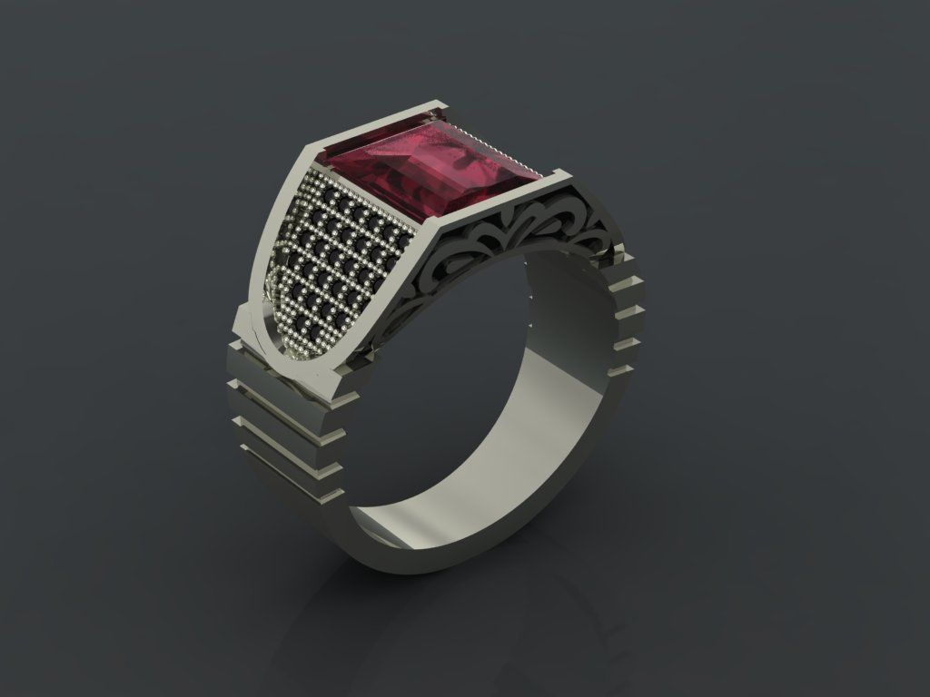 M07- Diamond ring 3D print model_1