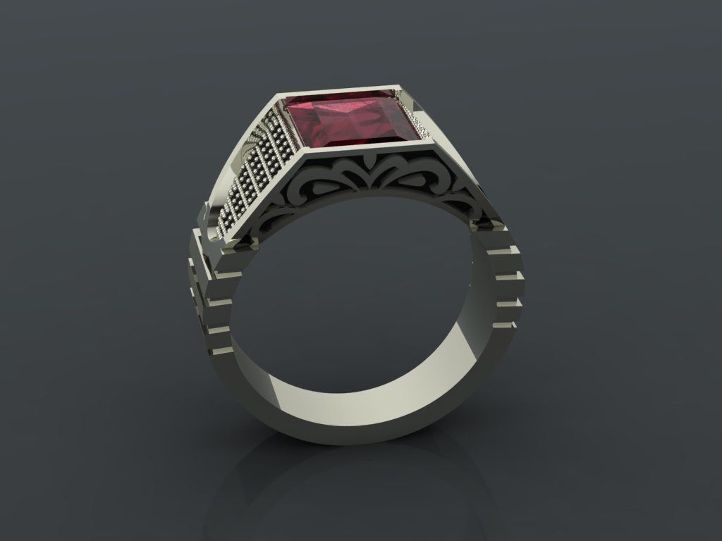 M07- Diamond ring 3D print model_2