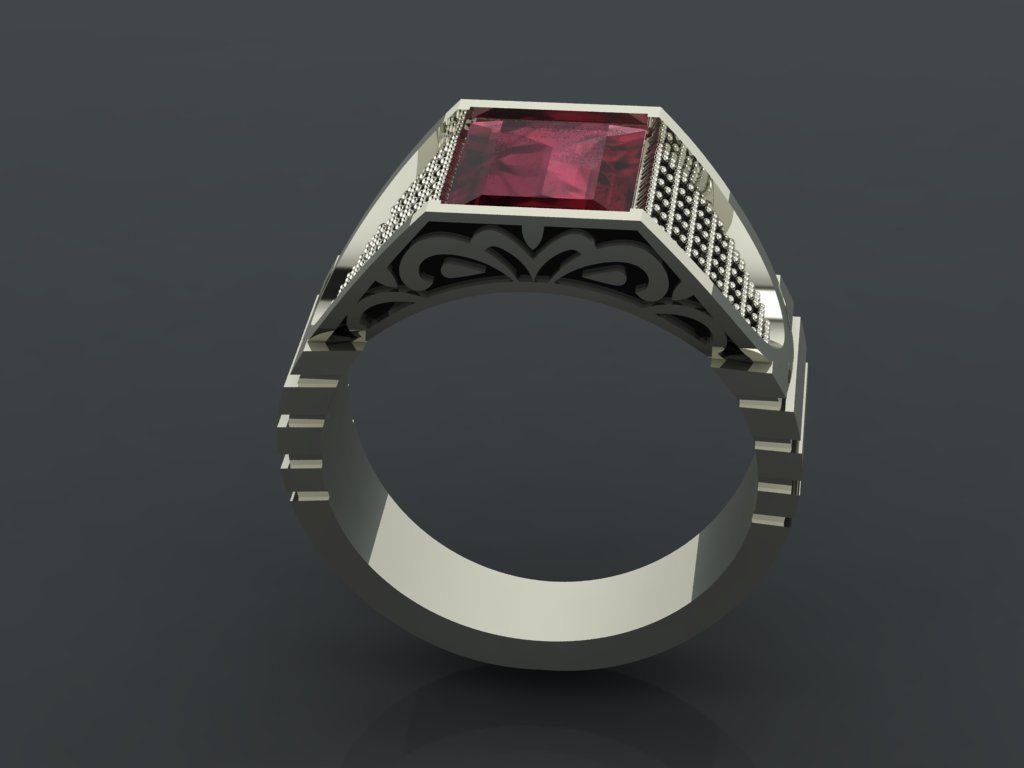 M07- Diamond ring 3D print model_4