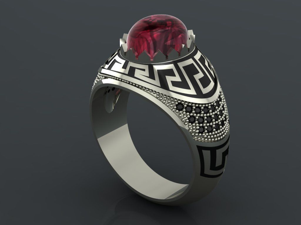 M08- Diamond ring 3D print model_3