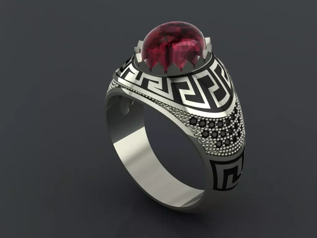 M08- Diamond ring 3D print model_0