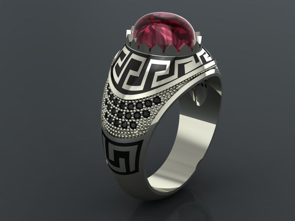 M08- Diamond ring 3D print model_1