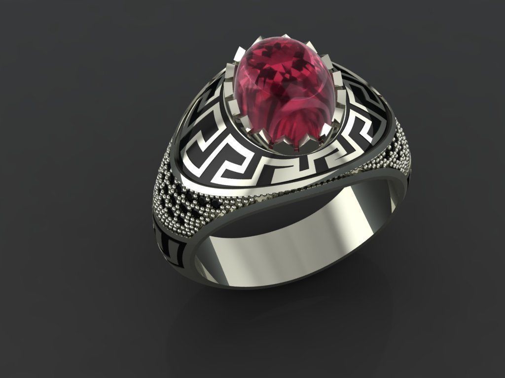 M08- Diamond ring 3D print model_4